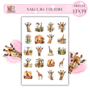 Naklejki Foliowe Żyrafa 13x19, Madam