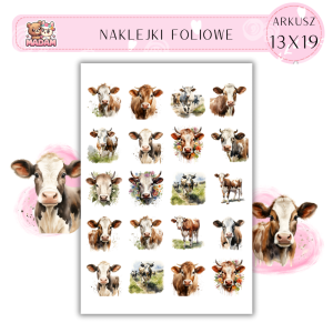 Naklejki Foliowe Krowa 13x19, Madam