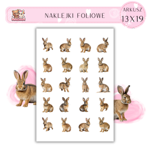 Naklejki Foliowe Zając 13x19, Madam
