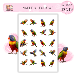 Naklejki Foliowe Papuga 13x19, MaDam