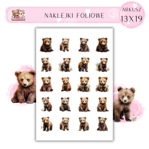 Naklejki Foliowe Słodki Niedźwiadek 13x19, MaDam