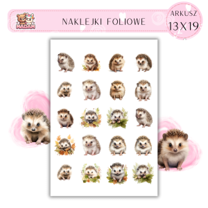 Naklejki Foliowe Jeż 13x19, MaDam