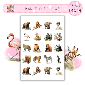 Naklejki Foliowe Zwierzęta Afryka 13x19, MaDam