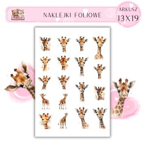 Naklejki Foliowe Żyrafa 13x19, MaDam