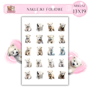 Naklejki Foliowe Niedźwiadek Polarny 13x19, MaDam