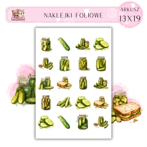 Naklejki Foliowe Ogórek Kiszony Konserwowy 13x19, MaDam