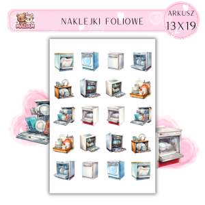 Naklejki Foliowe Zmywarka 13x19, MaDam