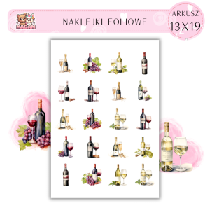 Naklejki Foliowe Wino 13x19, MaDam