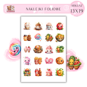 Naklejki Foliowe Jedzenie Kawaii 13x19, MaDam