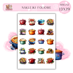 Naklejki Foliowe Kuchnia Gotowanie Garnek 13x19, MaDam