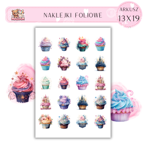 Naklejki Foliowe Magiczne Babeczki Ciastka 13x19, MaDam