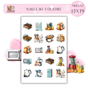 Naklejki Foliowe Sprzęt Kuchenny AGD 13x19, MaDam