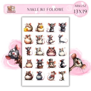 Naklejki Foliowe Szczury z magazynu 13x19, MaDam