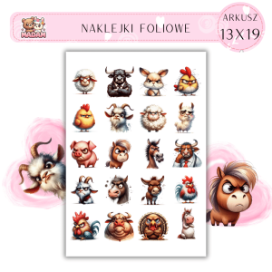 Naklejki Foliowe Wkurzone Zwierzęta 13x19, MaDam