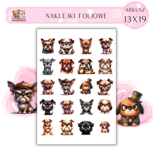 Naklejki Foliowe Wkurzone Psy 13x19, MaDam