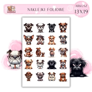 Naklejki Foliowe Wkurzone Psy 13x19, MaDam