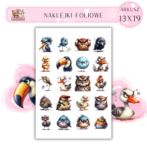 Naklejki Foliowe Wkurzone Ptaki 13x19, MaDam