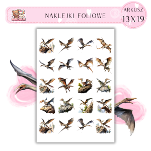 Naklejki Foliowe Dinozaury 13x19, MaDam