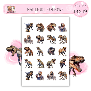 Naklejki Foliowe Dinozaury 13x19, MaDam