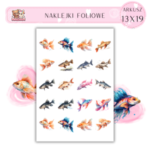 Naklejki Foliowe Ryby 13x19, MaDam