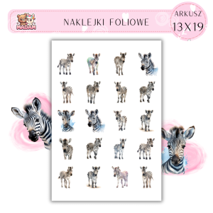 Naklejki Foliowe Zebra 13x19, MaDam