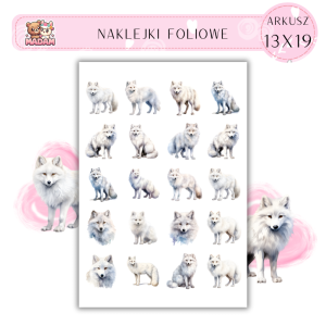 Naklejki Foliowe Lis Polarny 13x19, MaDam