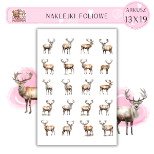 Naklejki Foliowe Renifer 13x19, MaDam