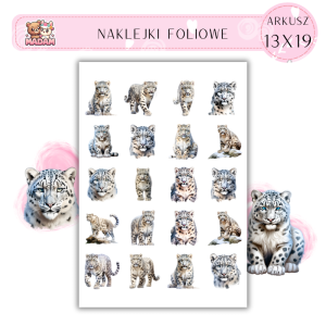 Naklejki Foliowe Lampart Śnieżny 13x19, MaDam