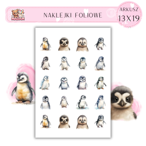 Naklejki Foliowe Pingwin 13x19, MaDam