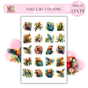 Naklejki Foliowe Papuga 13x19, MaDam