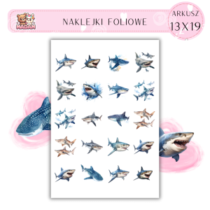 Naklejki Foliowe Rekin 13x19, MaDam