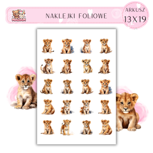 Naklejki Foliowe Słodki Lew 13x19, MaDam