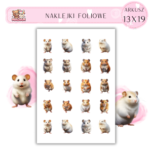 Naklejki Foliowe Chomik 13x19, MaDam