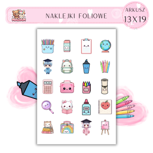 Naklejki Foliowe Kawaii Szkoła 13x19, MaDam