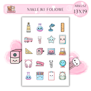 Naklejki Foliowe Kawaii Szkoła 13x19, MaDam