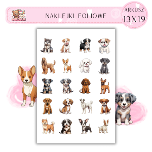 Naklejki Foliowe Bajkowe Psy 13x19, MaDam