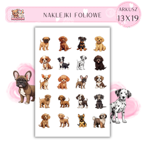 Naklejki Foliowe Bajkowe Psy 13x19, MaDam