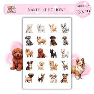 Naklejki Foliowe Bajkowe Psy 13x19, MaDam