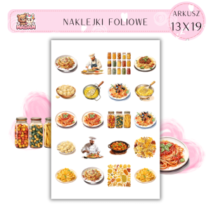 Naklejki Foliowe Makarony Jedzenie 13x19, MaDam