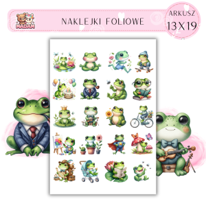 Naklejki Foliowe Żaby 13x19, Madam