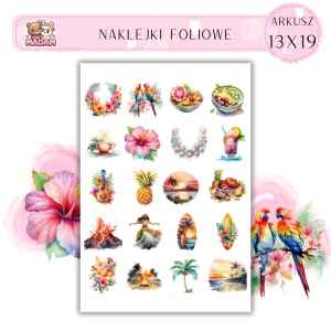 Naklejki Foliowe Hawaje Tropiki 13x19, Madam