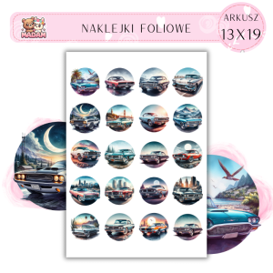 Naklejki Foliowe Samochody Auta 13x19, Madam