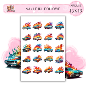 Naklejki Foliowe Samochody auta 13x19, Madam