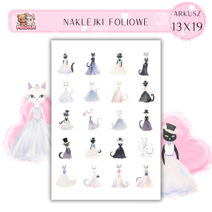 Naklejki Foliowe Koty w sukienkach 13x19, Madam