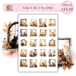 Naklejki Foliowe Jesienne Okna 13x19, Madam