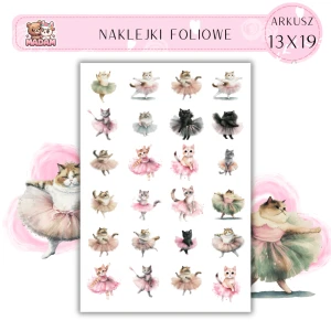 Naklejki Foliowe Koty Baletnice 13x19, Madam
