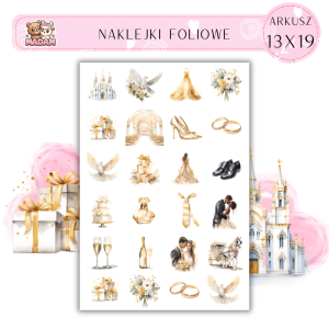 Naklejki Foliowe Ślub Wesele 13x19, Madam