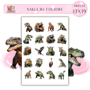 Naklejki Foliowe Dinozaury Jaszczurki 13x19, Madam