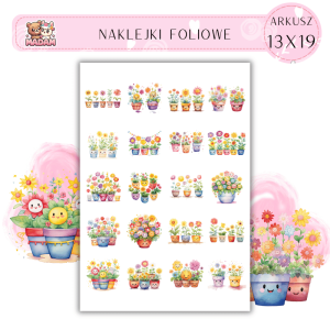 Naklejki Foliowe Kwiaty w Doniczkach 13x19, Madam