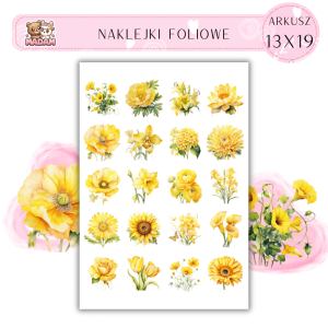 Naklejki Foliowe Żółte Kwiaty 13x19, Madam